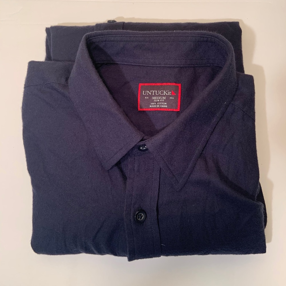 Deep Navy Flannel UNTUCKit Shirt